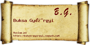 Buksa Györgyi névjegykártya