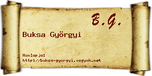 Buksa Györgyi névjegykártya